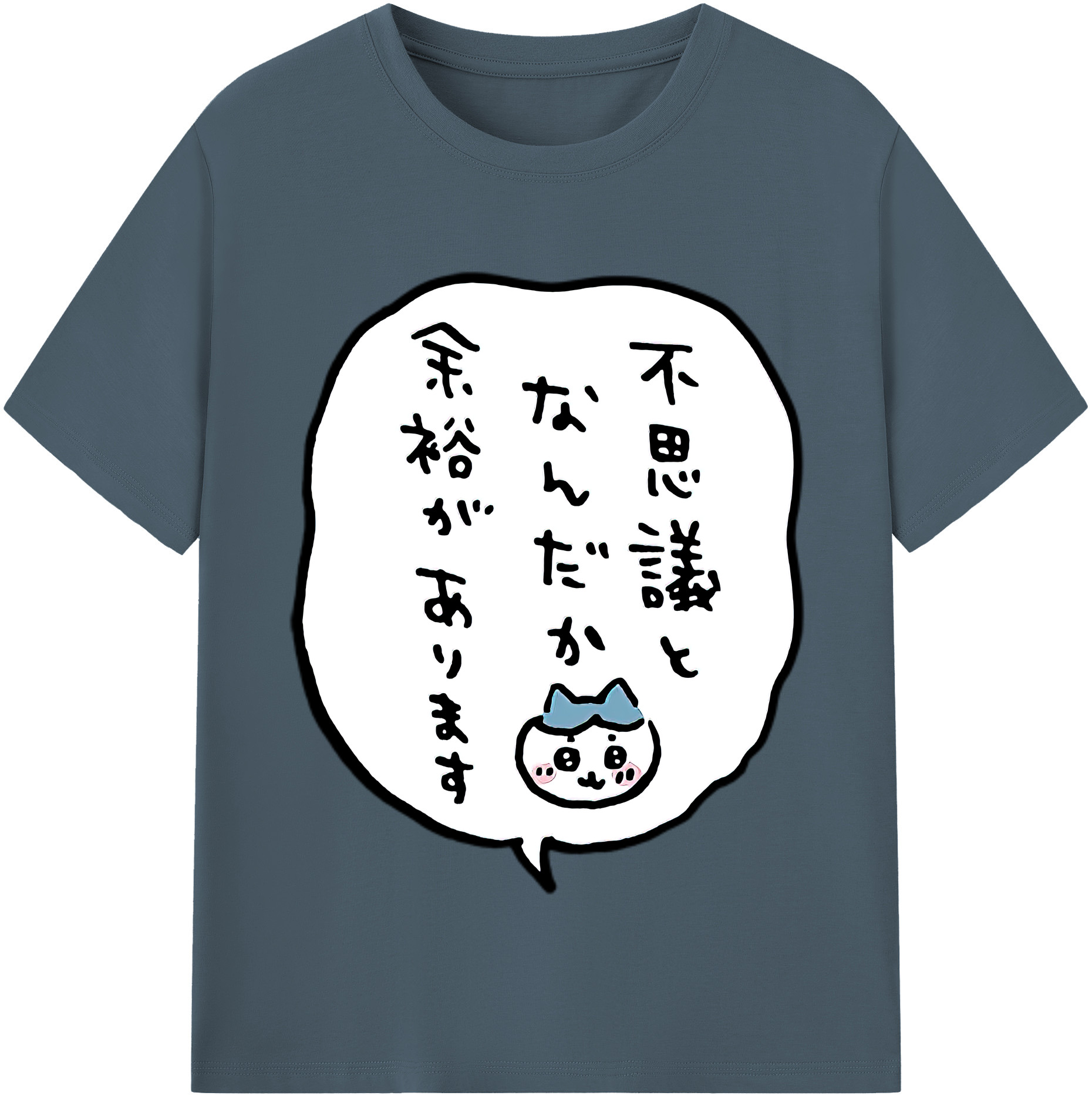 （画像用） ちいかわ ハチワレ Chii-kawa hachiware 綿100％半袖Tシャツ（フロントプリント）